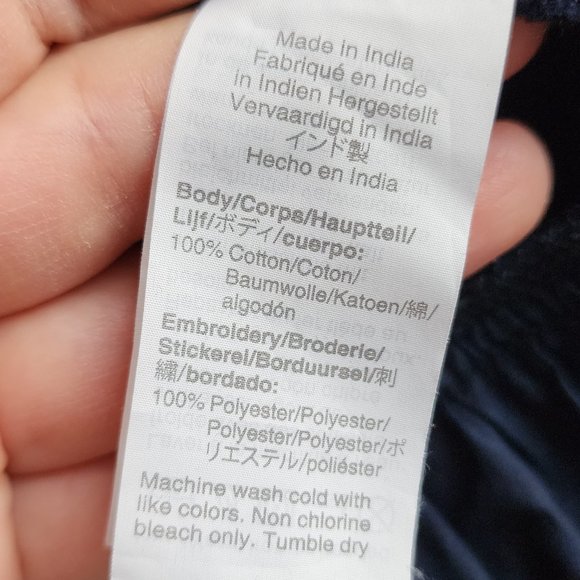 J. Crew Navy Eyelet Lace Trimmed Scoop Neck Sweatshirt Size Medium - Picture 8 of 12